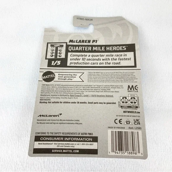 Hot Wheels McLaren P1 Light Blue 165/250 Quarter Mile Heroes 2021 Mattel - Picture 2 of 7
